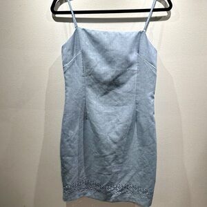 Bébe Sydney Light Blue Spaghetti Strap Mini Dress | Size 4-6